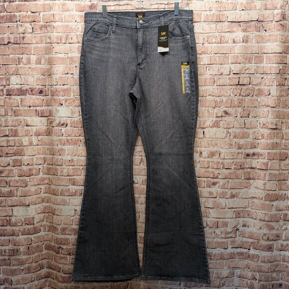 Lee Mid Rise Flare Legendary Style Jeans GRAY Size 14 Med - Picture 1 of 12